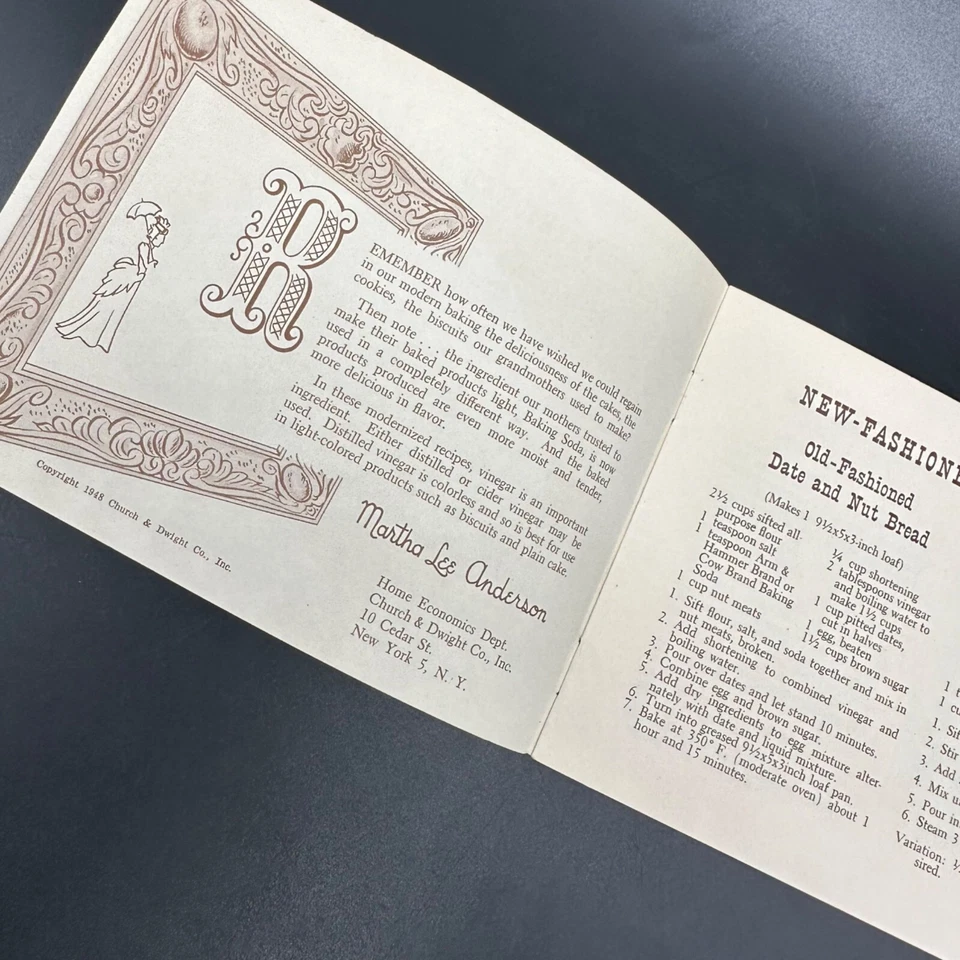 Libro de cocina vintage 1948 folleto publicidad bicarbonato de sodio recetas retro cocinero de postres Foto 4 de 4