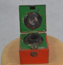 antique  traveling ink bottle metal civil war era  rare 19th c 1.25 in original