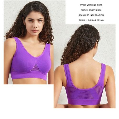 Women Bro Plus Size Bra 5XL - S Wireless Padded Running Fitness Yoga Sports - Picture 22 of 54
