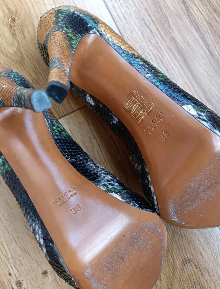 EUC, GUCCI  Multicolor PYTHON  Betty Platform Hee… - image 6