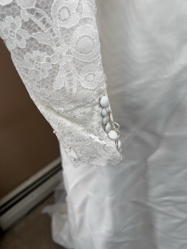 VTG Wedding Dress Victorian Gothic Prairie 80s Cottage Core Gown Ruffle Train - Picture 3 of 15