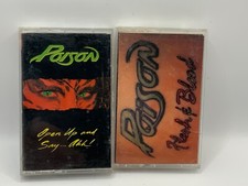 Set of Poison cassette tapes Open Up And Say Ahh and Flesh  Blood.  GUC 2 Tape