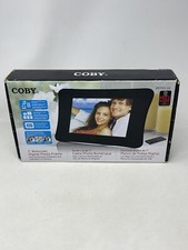 Coby NIB New 7" Widescreen Digital Photo Frame Remote 1GB Built in memory Sound