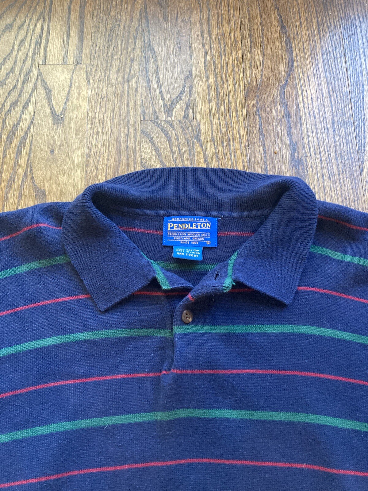 Pendleton Striped Cotton Pullover Sweater Mens Si… - image 2