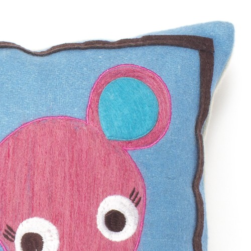 Multicolor Mouse Wool Felt 12 x 12 Inch Square Throw Pillow by Quiltbay - Picture 2 of 2