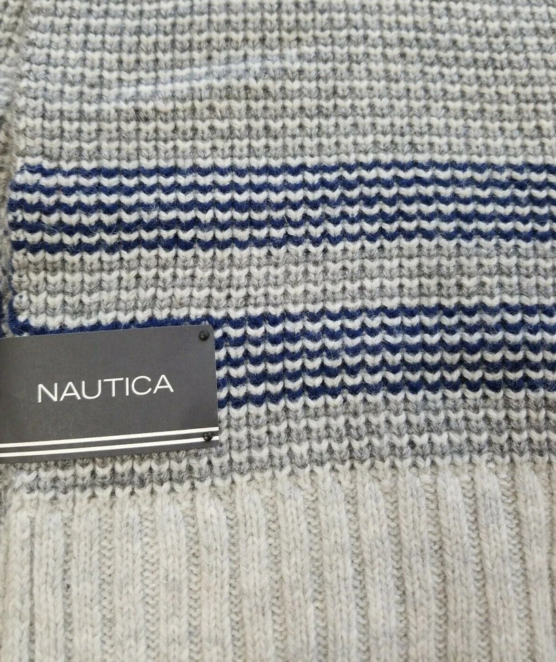 NUEVA BUFANDA A RAYAS DE PUNTO TUCK MEZCLA DE LANA NÁUTICA PARA HOMBRE TALLA ÚNICA Foto 2 de 3