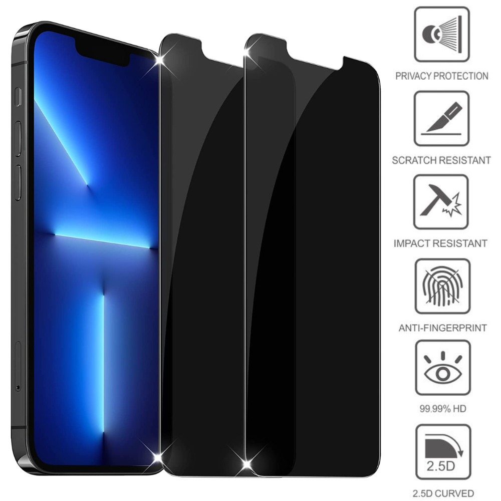 For iPhone 14 13 12 11 Pro Max Tempered Glass Privacy Screen Protectors
