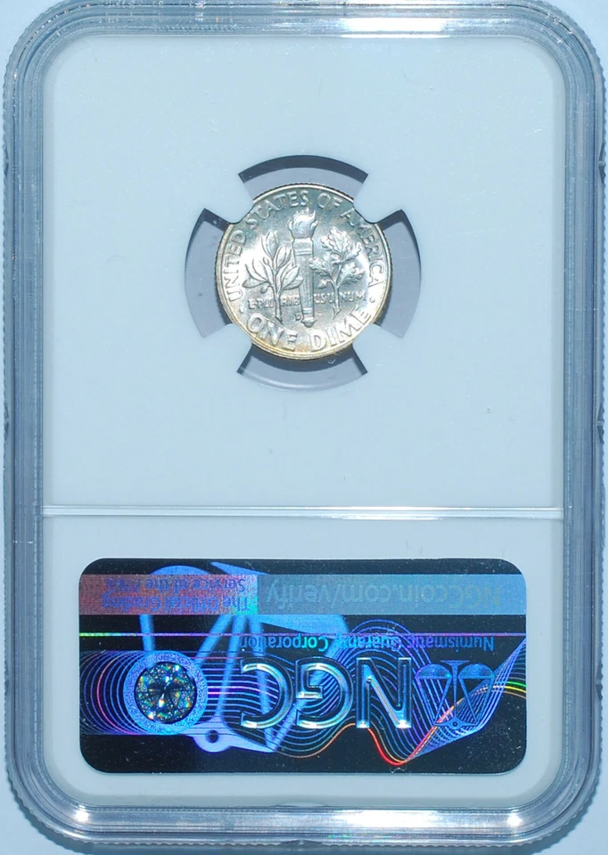 1957 D NGC MS67+ Roosevelt Silver Dime - Image 2 of 2