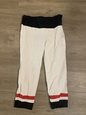 St John Emma Pants Womens 6 White Logo Straight Leg