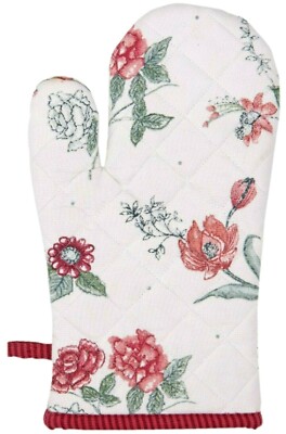 Clayre & Eef Ofenhandschuh Backhandschuh Baumwolle Everyday Flower Blumen