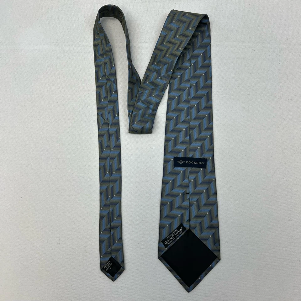 Corbata Dockers Para Hombre Multicolor Geométrica 100% Seda Atada Ancha Tejida Clásica Foto 2 de 4