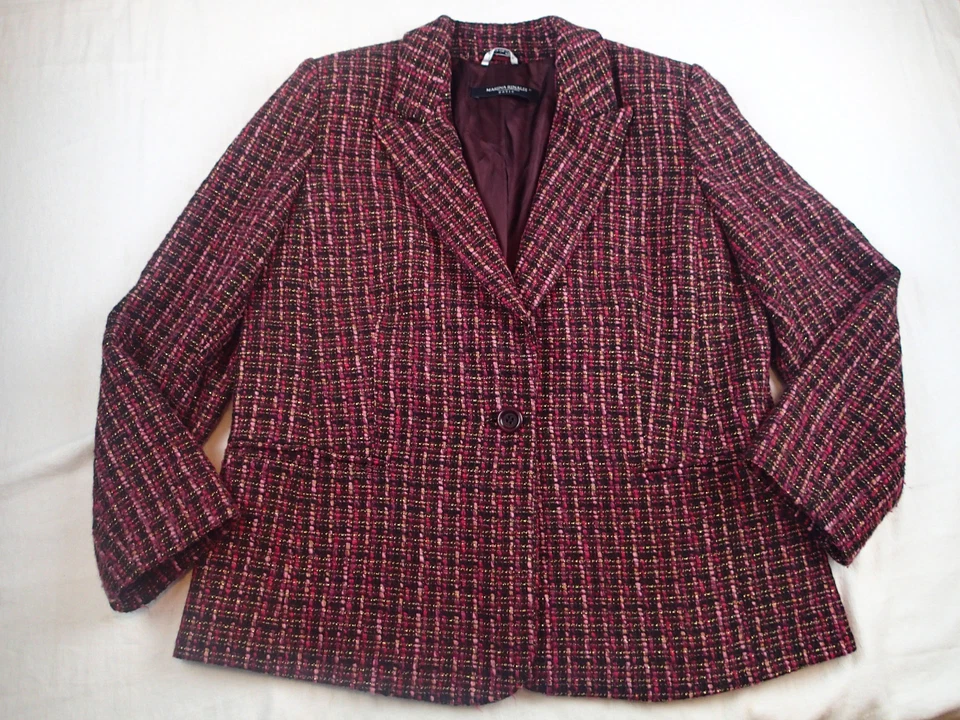MARINA RINALD BLAZER,Ladies Jacket, SZ 21/ US 16,wool BLEND TWEED METALLIC TU - Image 2 of 4