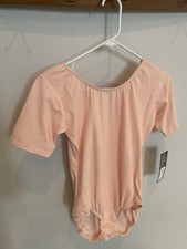 NEW Capezio Women  s short sleeve leotard Ballet Pink Size Large