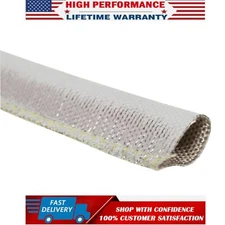 Metallic Heat Shield Sleeve Insulated Wire Hose Cover Wrap Loom Tube 1" ID 3 Ft