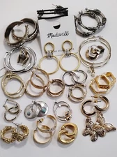 Large LOT HOOP Earrings 21 Pairs. Only 1.19/per piece!