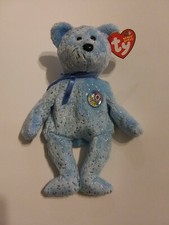 Ty Beanie Baby Decade The Light Blue Version 10 Year Anniversary Bear - MWMT