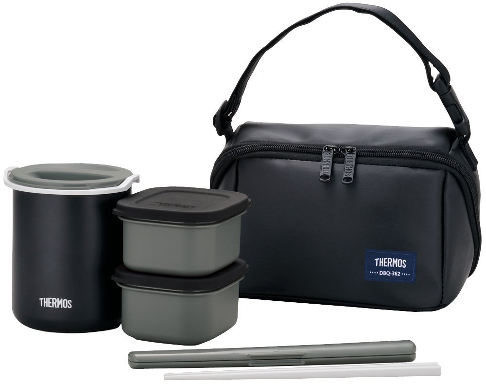 THERMOS DBQ-253B(OR)2個,JNO-351B(PWH)2個 THERMOS Japan DBQ-362 Lunch Box Stainless Steel Bento Heat