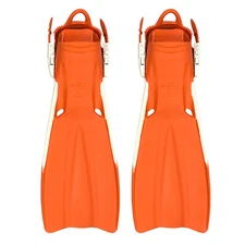 Scuba Choice / Palantic Open Heel Rubber Dive Fins + Bag – Bright Orange