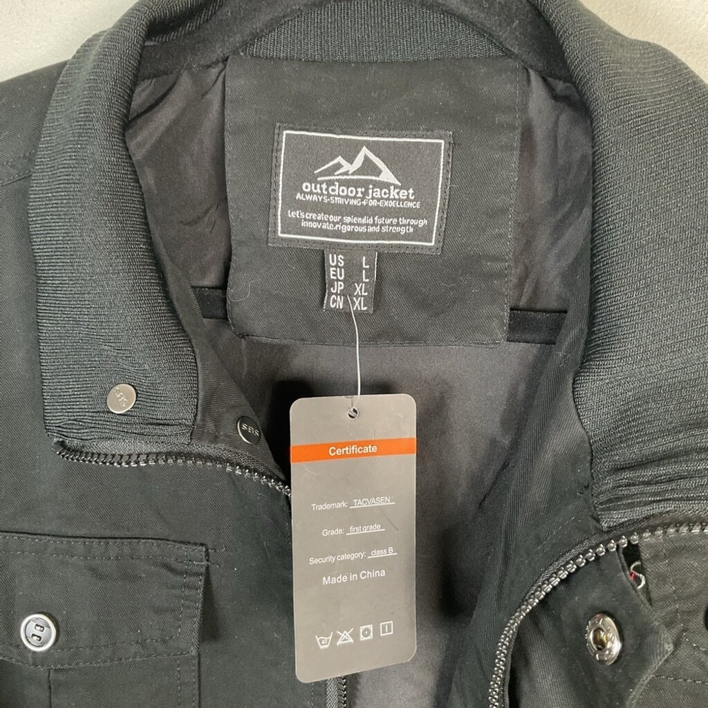 TACVASEN Men’s Retro Cargo Full Zip Jacket Size Large NWT