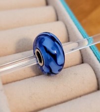 Trollbeads Museum Clear Blue Braid Bead 2008 VERY RARE HTF NEW
