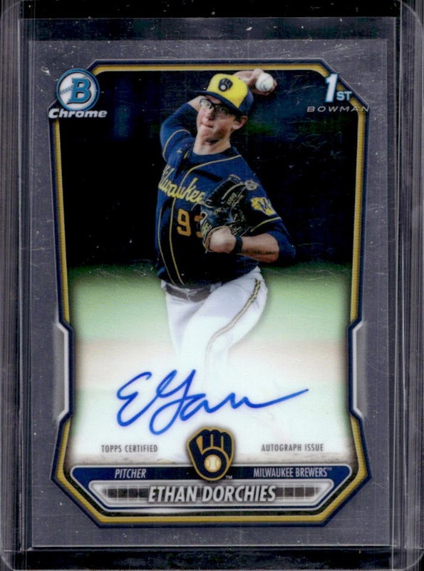 2026 Bowman Ethan Dorchies Chrome Auto Autograph 1st Prospect #CPA-EDO Brewers