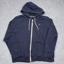 Tommy Hilfiger Women's Hooded Sweatshirt Blue Long Sleeve Full Zip Large