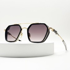 Chrome Hearts HOTATION Sunglasses Black Gold Aviator Gray Gradient Lens