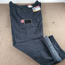 Wrangler Men's Fleece Lined Cargo Pants Relaxed Fit Tech Pkt Black 36X30