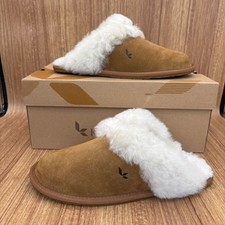 Koolaburra by UGG Milo Slippers Women 8 Chestnut Suede Faux Fur 1015823