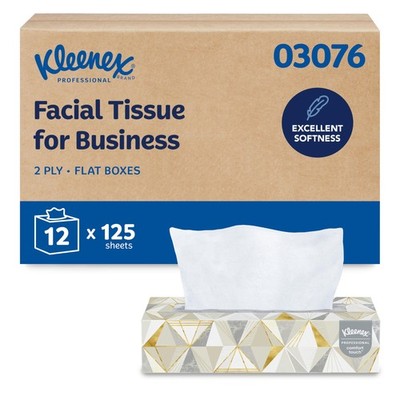 Kleenex  Professional Facial Tissue, 125 Count (Pack of 12), Box Color: Cream 