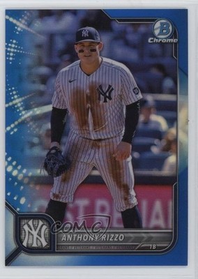 2022 Bowman Chrome Blue Refractor 101/150 Anthony Rizzo #86 b5f
