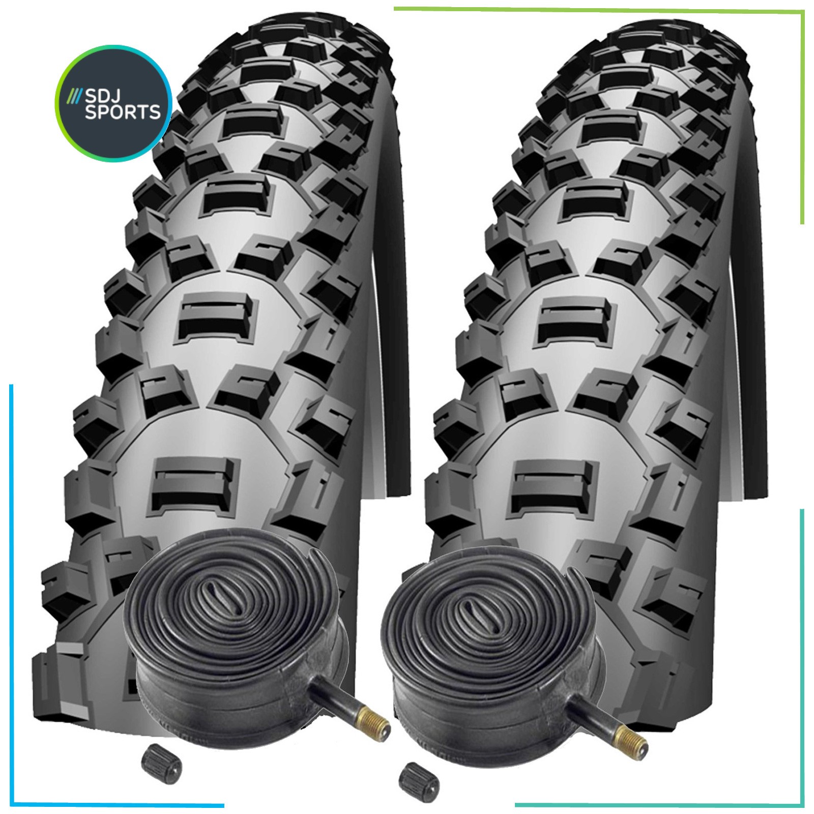 26"" Bike Tyre Schwalbe Nobby Nic 26x2.25 & Schrader Inner Tubes (1 Pair)