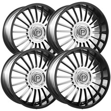 Set Of 4 Pinnacle Noble 20x8.5 5x4.55x120 35mm Blackmachined Wheels Rims