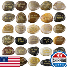Sasylvia 30 Inspirational Engraved Stone Words Encouragement Rocks