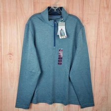 Berkley Jensen Quarter Zip Mens XL Rayon Stretch Tight Knit Mock Neck 1/4 Zip