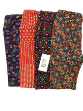 Lot of 4 Lularoe Leggings Womens OS One Size sz 2-8 Colorful Buttery Soft NEW