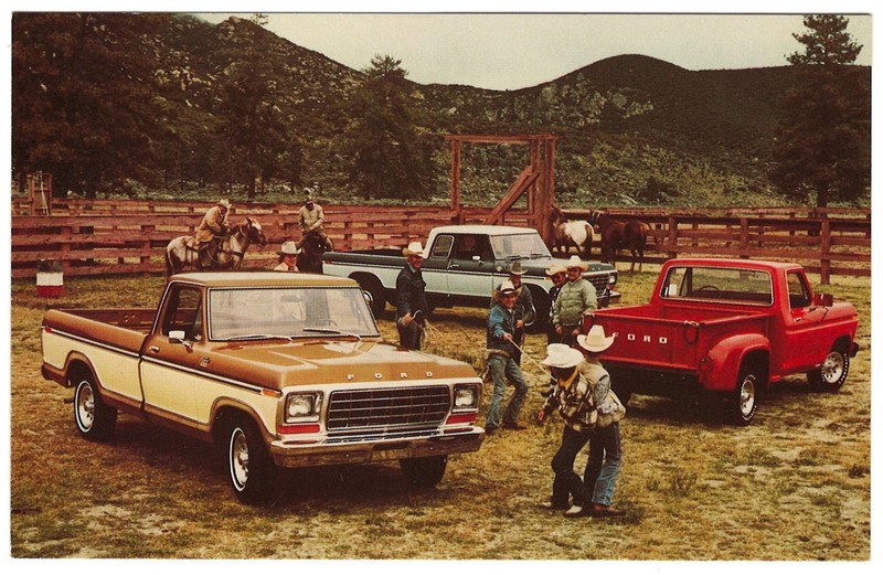Auto Ad: Pickup Truck Advertising, Ford Ranger Lariat, F-250 Supercab. 1979.