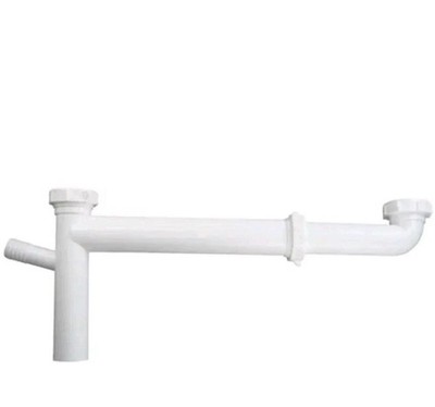 KEENEY 1-1/2 In. x 16 In. White Plastic Sink Drian End Outlet Waste 119WK 69
