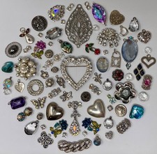 Lot Vintage Modern Jewelry Parts Broken Repurpose Craft Rhinestones Harvest As