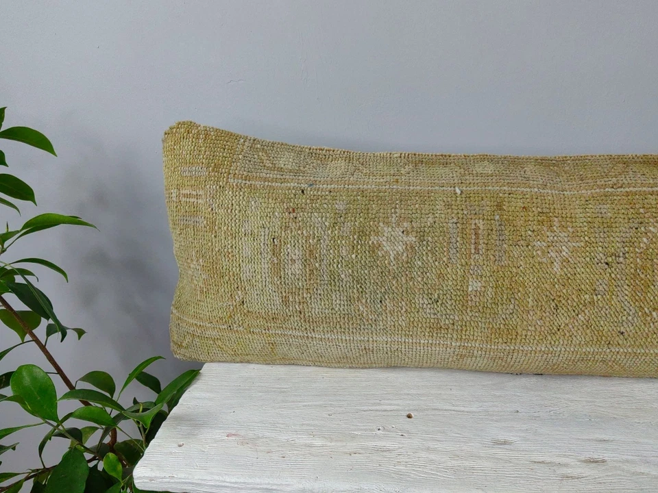 12x48 Turkish Kilim Pillow Cover - Long Lumbar Throw - Vintage Boho Cushion - Image 4 of 4
