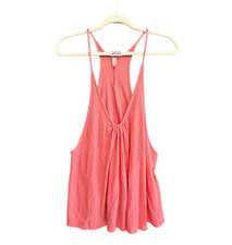 Intimately Free People Spaghetti Strap Ribbed Racerback Tank Top Medium Pink