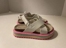 Carter s Girls White Cindy Rainbow Sole Sandals NWT No Box -5T