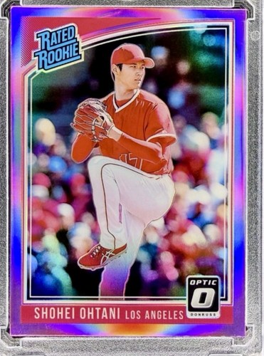 2018 Donruss Optic Shohei Ohtani Rated Rookie Pink Prizm Pitching Variation 176