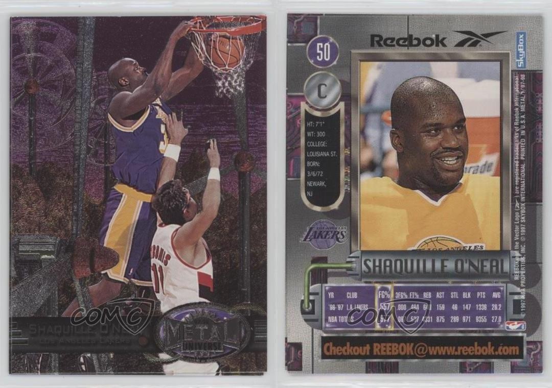 1997-98 Metal Universe Reebok Bronze Shaquille O'Neal #50 HOF n1u thumbnail 3