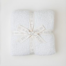 Barefoot Dreams CozyChic Throw Blanket Color: Cream  Size: 54  X 72   New