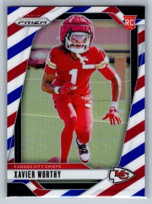 2024 Panini Prizm Xavier Worthy Red White Blue Rookie