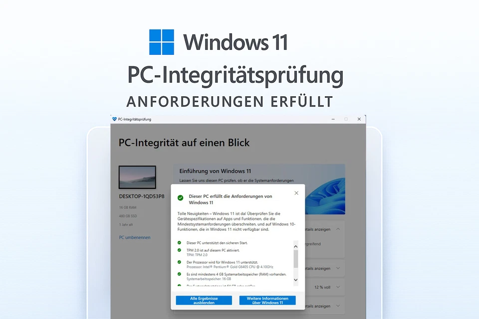 Intel Windows 11 PC System, Office Computer 16GB DDR4, 500GB M.2 SSD, leise|WLAN - Bild 3 von 4