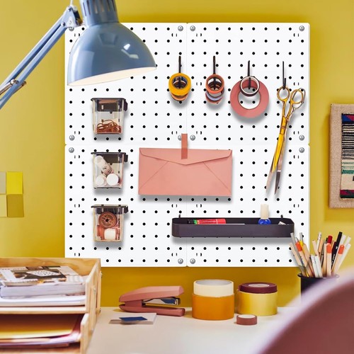 6Pcs Peg board, Pegboard Wall Organizer Panels, Mount Display white - Picture 7 of 7