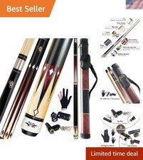 Expert-Level 2-Piece Pool Cue with Protective Hard Case - Stylish  Adjustable