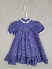 Winnie The Pooh Girls Size 5 Prairie Dress Vintage Puff Sleeve Ditsy Floral Blue